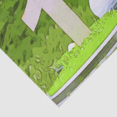 Golf 1e verjaardag met nummer één op groen gras tissuepapier (Detail)