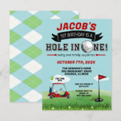 Golf 1e verjaardag Uitnodiging (Voorkant / Achterkant)