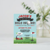 Golf 1e verjaardag Uitnodiging (Staand voorkant)