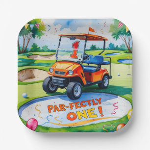 Golf 1e verjaardag voor baby boy golfer papieren bordje