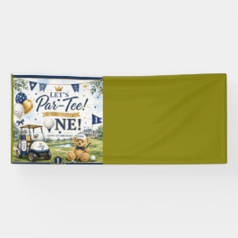 Golf 1e verjaardagsbanner met golfkar spandoek