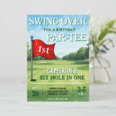 Golf 1e verjaardagsfeestje gat in één kaart (Staand voorkant)