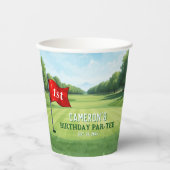 Golf 1e verjaardagsfeestje gat in één papieren bekers (Voorkant)