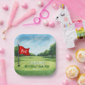 Golf 1e verjaardagsfeestje gat in één papieren bordje (Feest)