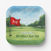 Golf 1e verjaardagsfeestje gat in één papieren bordje (Voorkant)