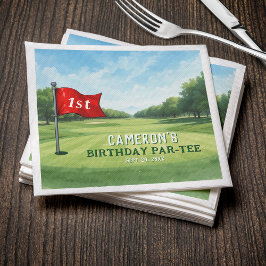 Golf 1e verjaardagsfeestje gat in één servet