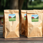 Golf 1e verjaardagsfeestje gat in één vierkante sticker