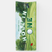 Golf 1e verjaardagsfeestje kinderen hole in one spandoek (Verticaal)