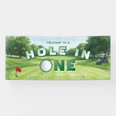 Golf 1e verjaardagsfeestje kinderen hole in one spandoek (Horizontaal)