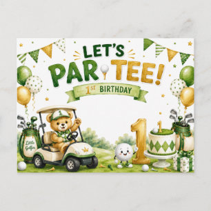 Golf 1e verjaardagsuitnodiging briefkaart