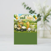 Golf 1e verjaardagsuitnodiging briefkaart (Staand voorkant)