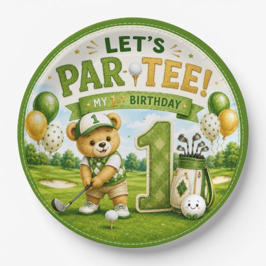 Golf 1e verpartij papieren bordje (Voorkant)
