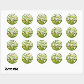 Golf 1e verpartij ronde sticker (Vel)