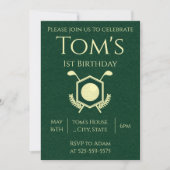 Golf 1st Birthday Kaart (Voorkant)