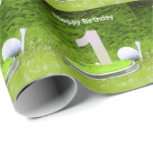 Golf 1ste verjaardag een jaar oude golfer met numm cadeaupapier (Rol Hoek)