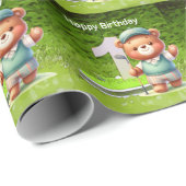 Golf 1ste verjaardag een jaar oude golfer met numm cadeaupapier (Rol Hoek)