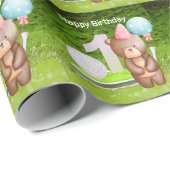 Golf 1ste verjaardag een jaar oude golfer met numm cadeaupapier (Rol Hoek)