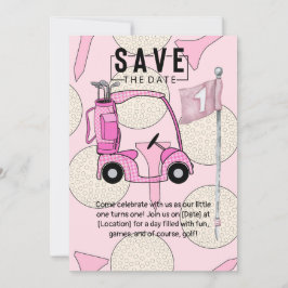 Golf 1ste verjaardag een jaar oude golfer met numm kaart