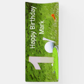 Golf 1ste verjaardag een jaar oude golfer met numm spandoek (Verticaal)