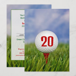 Golf 20ste verfeestdagfeest kaart
