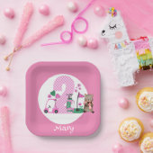 Golf 2e verjaardag in roze thema papieren bordje (Feest)