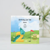 Golf 2e Verjaardag thema voor kind golfer Party Kaart (Staand voorkant)