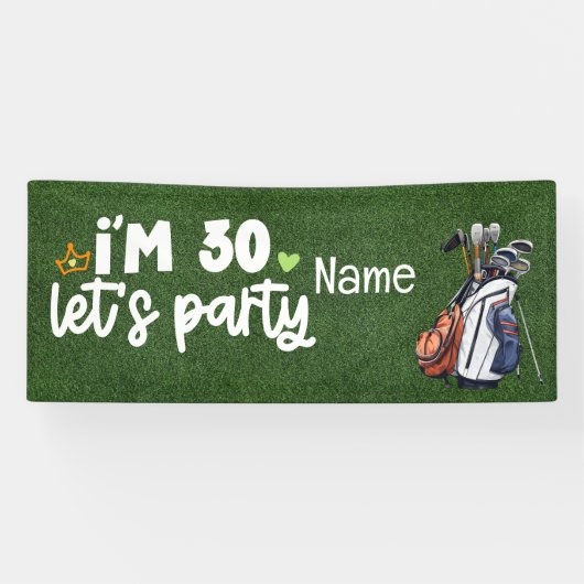 Golf 30e verjaardag cadeaus voor golfer spandoek (Horizontaal)