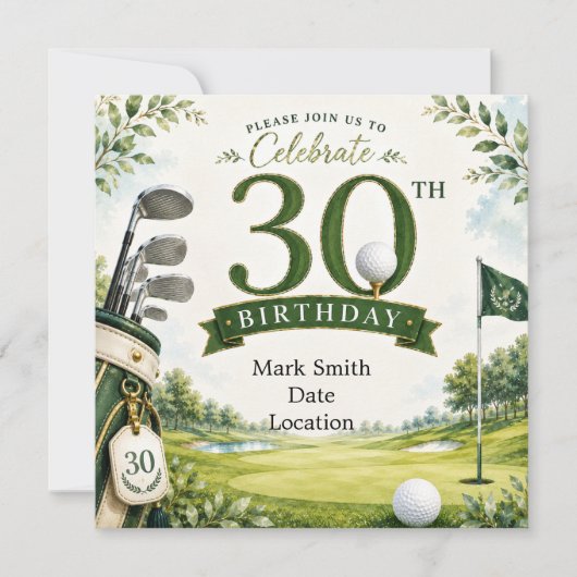 Golf 30e verjaardag kaart (Voorkant)