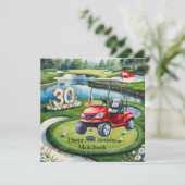 Golf 30e verjaardag op de golfbaan kaart (Staand voorkant)
