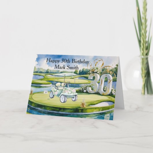 Golf 30e verjaardag op de golfbaan kaart (Voorkant)