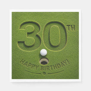 Golf 30e verjaardag op de putting green servet