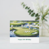 Golf 30e verjaardag op golfbaan briefkaart (Staand voorkant)