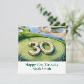 Golf 30e verjaardag op golfbaan kaart (Staand voorkant)
