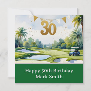Golf 30e verjaardag op golfbaan kaart