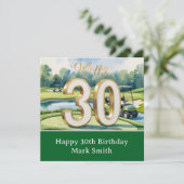 Golf 30e verjaardag op golfbaan kaart (Staand voorkant)