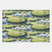 Golf 30e verjaardag op golfbaan met nummer inpakpapier vel (Voorkant 3)