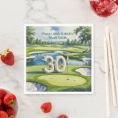 Golf 30e verjaardag op golfbaan servet (Insitu)