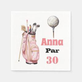 Golf 30e Verjaardag Par t-shirt vrouw roze Servet