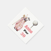 Golf 30e Verjaardag Par t-shirt vrouw roze Servet (Hoek)