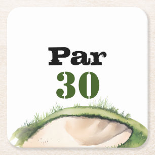 Golf 30e verjaardag Par tee dertig feestje Kartonnen Onderzetters