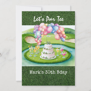 Golf 30e verjaardag Par tee dertigste feestje Kaart