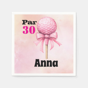 Golf 30e verjaardag Par tee vrouw roze thema Servet