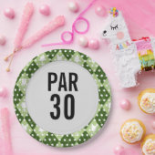 Golf 30e verjaardag van polka stip golfer papieren bordje (Feest)