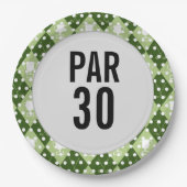 Golf 30e verjaardag van polka stip golfer papieren bordje (Voorkant)
