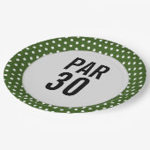 Golf 30e verjaardag van polka stip golfer papieren bordje (Gekanteld)