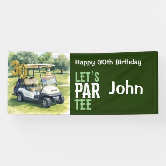 Golf 30e verjaardag voor golfer feestje spandoek (Horizontaal)