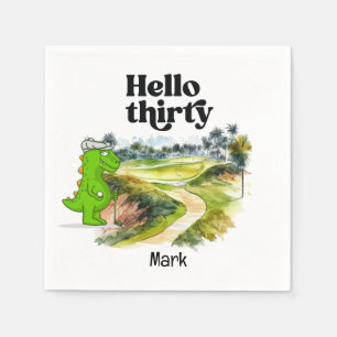 Golf 30e Verjaardag voor golfer party waterverf Servet