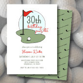 Golf 30e Verjaardagsfeest Handgetekend Modern Groe Kaart