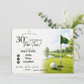 Golf 30e verjaardagsfeestje kaart (Staand voorkant)