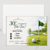 Golf 30e verjaardagsfeestje kaart (Voorkant / Achterkant)
